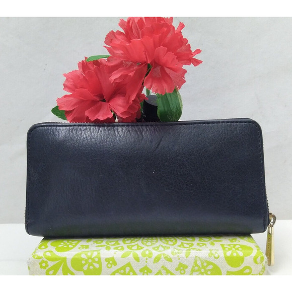 Michael Kors Black Leather Logo Zip Around Credit Card Long Wallet - Picture 2 of 16